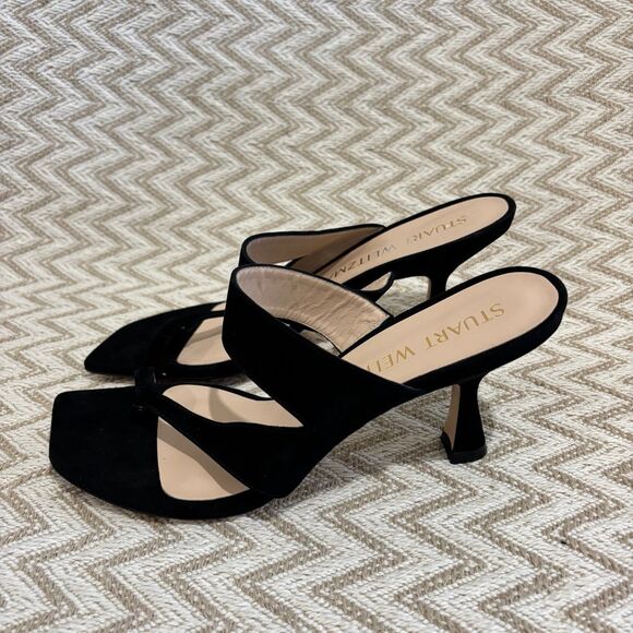 Stuart Weitzman Lyla 75 Sandals Black Suede - Picture 4 of 8